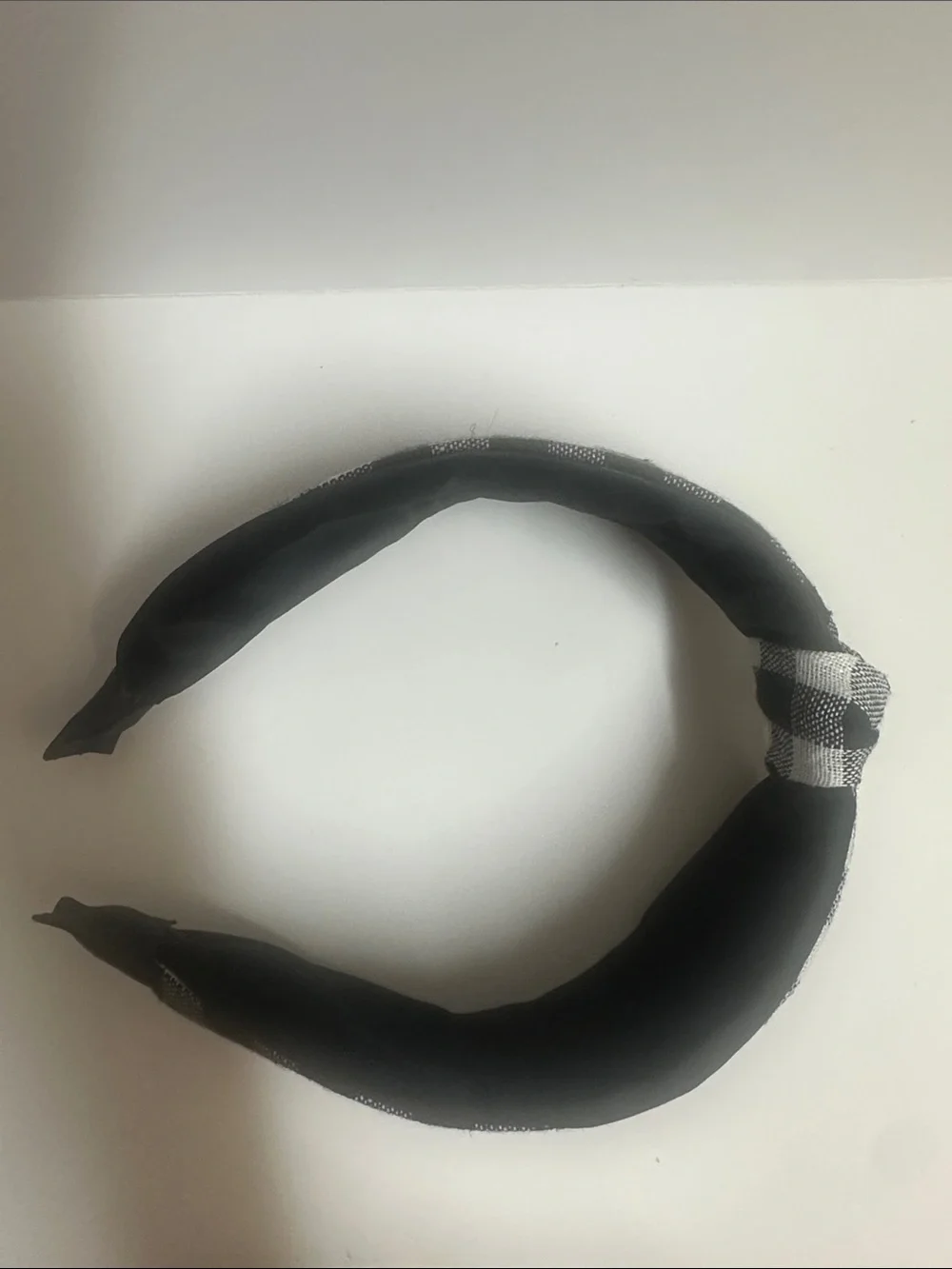 Black & White Plaid Knot Headband